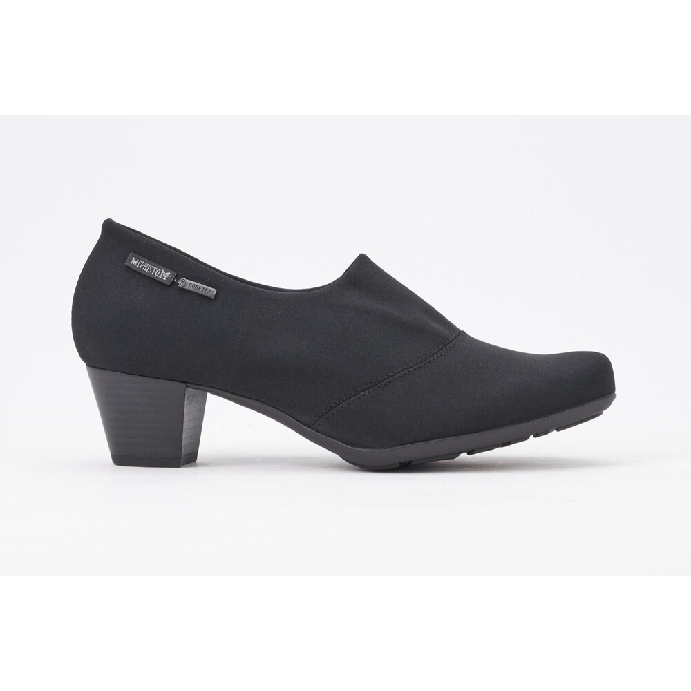 Mephisto Women's Mila GT Black Stretch All Weather Leather Air Relax Dress Pump